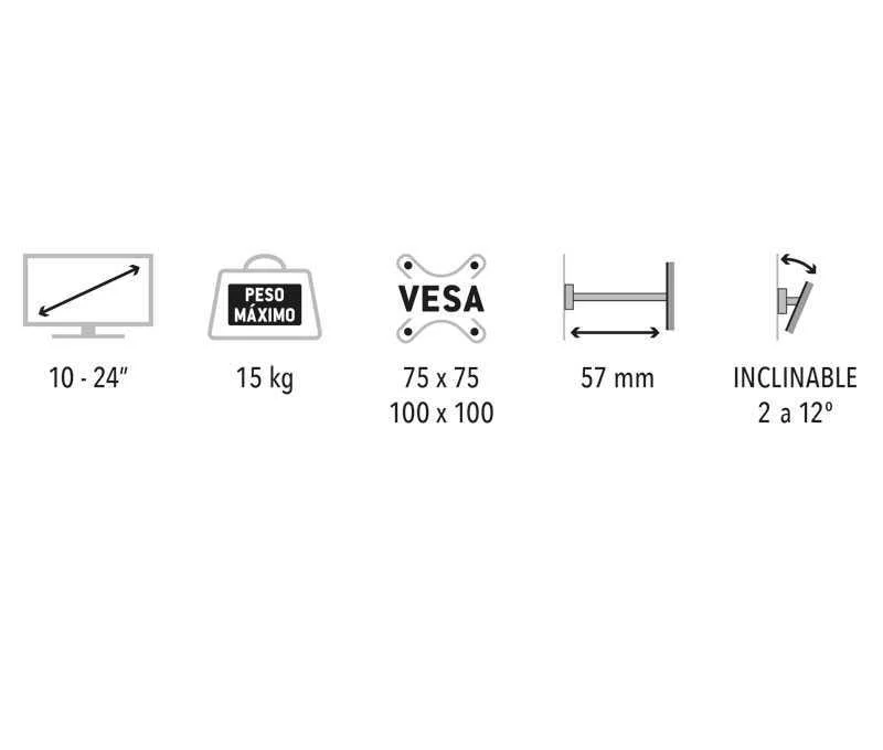 Suporte para Tv Led/Tft de 10 a 24 com Inclinac.