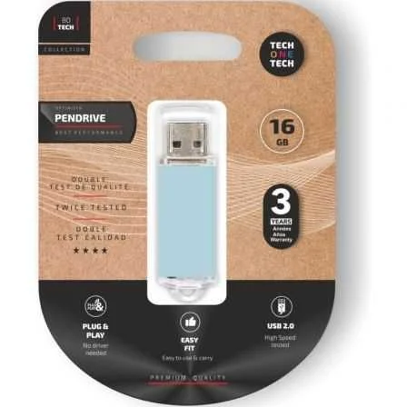 Pendrive 16gb Tech One Tech Basic Usb 2.0/ Azul C.