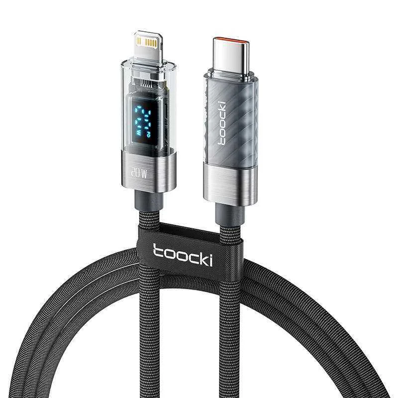 Toocki Charging Cable C-L, 1m, 20w (Grey)