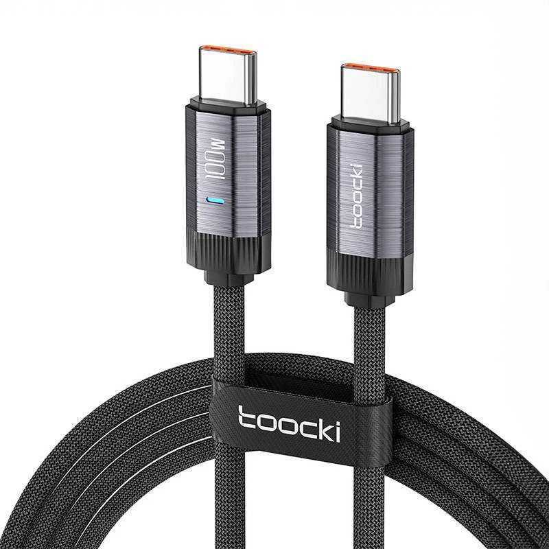 Toocki Cabo Usb C-C, 1m, Pd 100w Cinzento