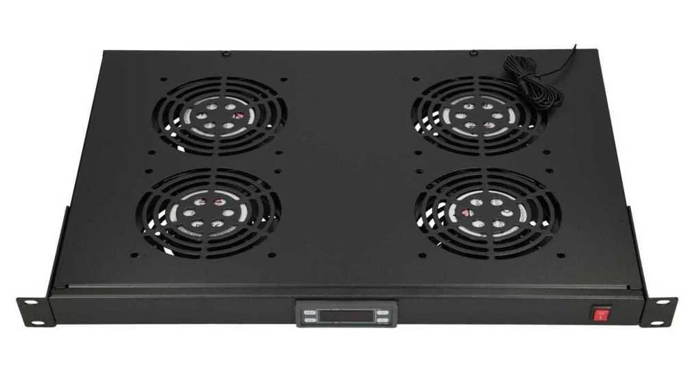 Extralink 19\\  Rack Mount Fan Panel (4 Fans) With Thermostat