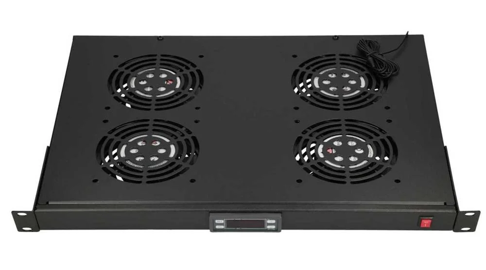 Extralink 19\\  Rack Mount Fan Panel (4 Fans) With Thermostat