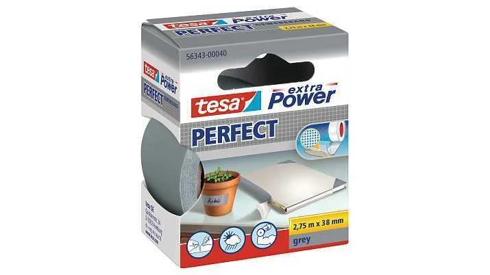 Tesa Extra Power Perfect Gewebeband 2,75m 38mm Grau