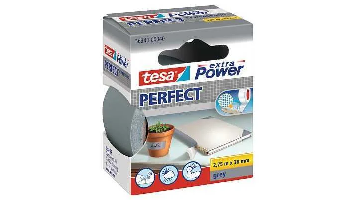 Tesa Extra Power Perfect Gewebeband 2,75m 38mm Grau