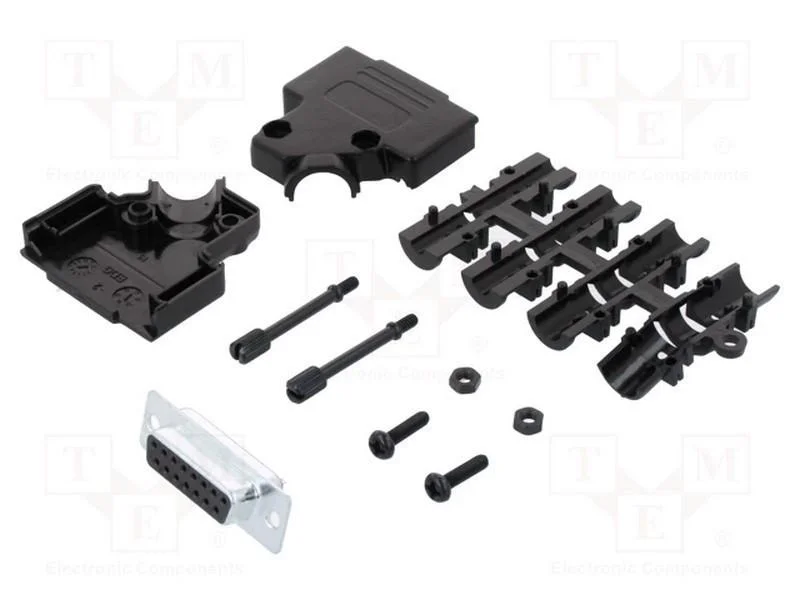 D-Sub, Pin: 15, Ficha, Fêmea, Angulares 45, Solda, com Cabo