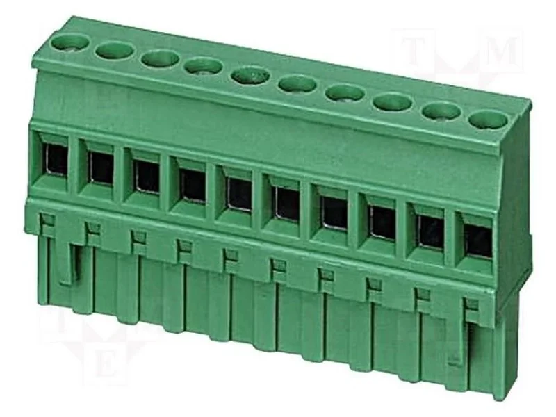 Bloco terminal separável, 5mm, faixas: 17, angula.