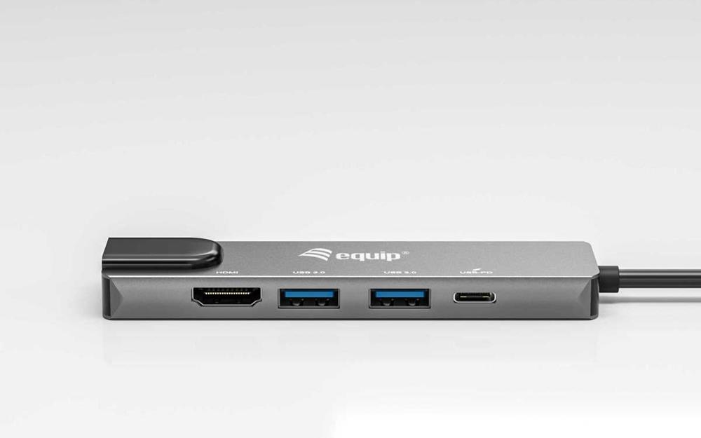 Equip Dock Usb-C->hdmi,Gigabit Lan,2xusb3.0,100wpd   0,25m