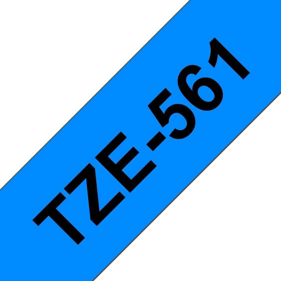 Fita Laminada Compatível Brother Tze-561 - 36mm X 8 Metros Preto / Azul