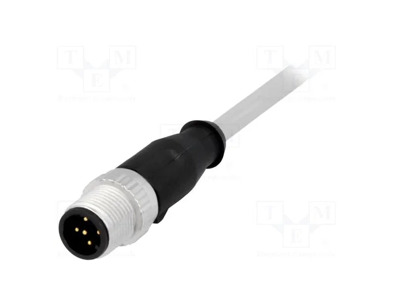 Ficha, M12, Pin: 5, Macho, Código A-Devicenet / Canopen, 0,5m, Fios