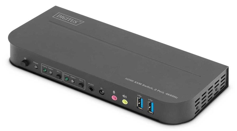 Digitus Kvm-Switch, 2-Port, Hdmi 4k, Metallgehäuse