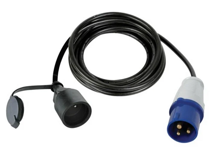Cabo com Adaptador Tomada Schuko / Ficha Cee - 3 M