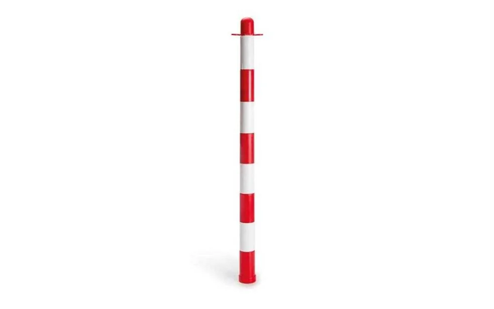 Poste de plástico vermelho/branco sem base