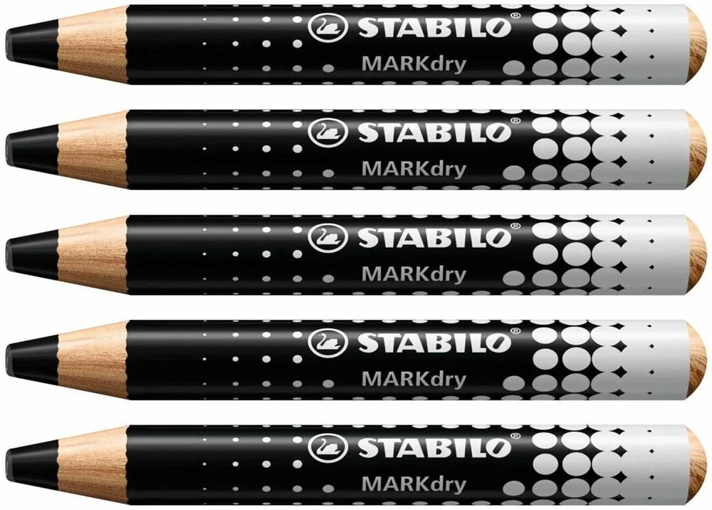 Lapiz para Pizarra Blanca Markdry Negro Stabilo 6.