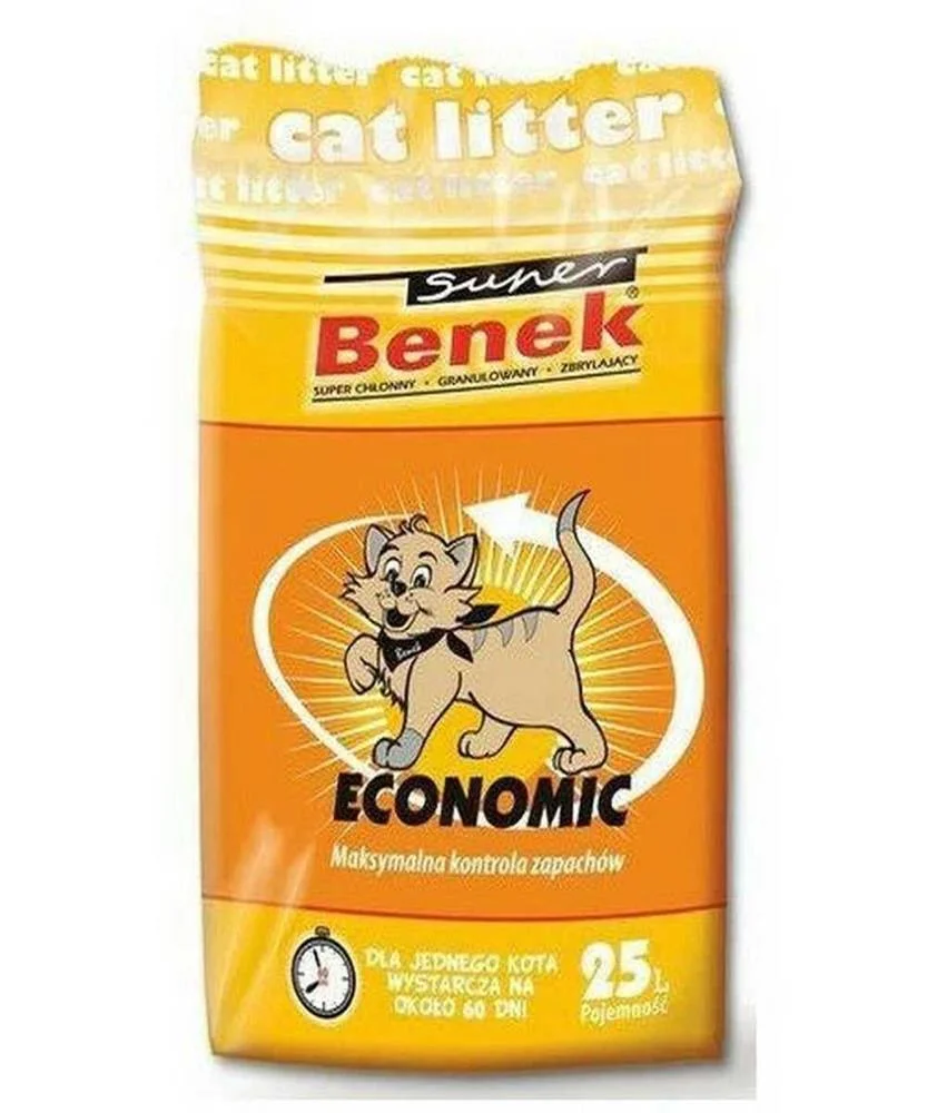 Areia para Gatos Super Benek Economic Cinzento 25 L 