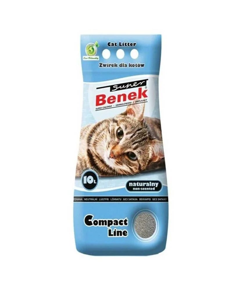 Areia para Gatos Super Benek Compact Natural 10 L