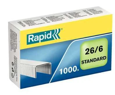 Caja 1.000 Grapas Rapid Standard 26/6 Mm Galvaniz.