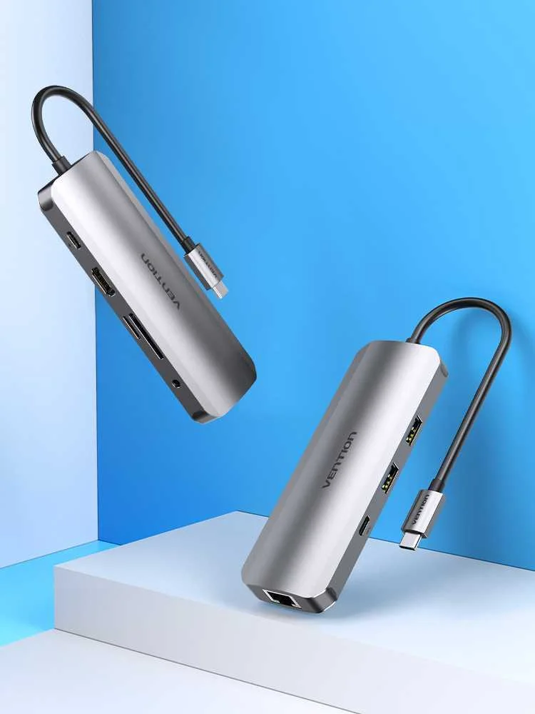 Usb-C Docking Station To Hdmi, Usb-C, 2x Usb3.0, Rj45, Sd, Tf, Trrs 3.5mm, Pd 0.15m Vention Tomhb (G