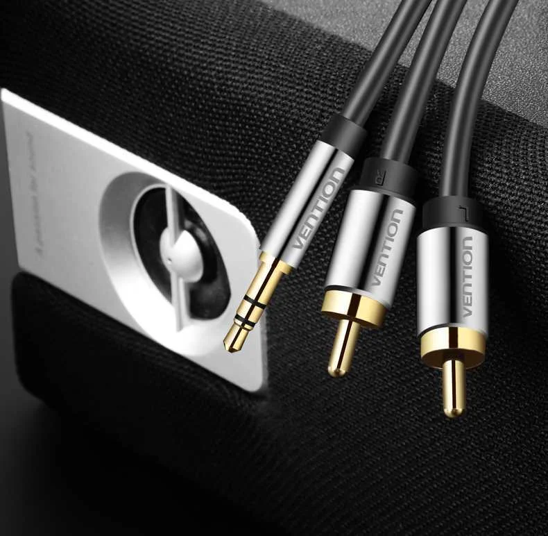 3.5mm Male To 2x Rca Male Audio Cable 3m Vention Bcfbi Black