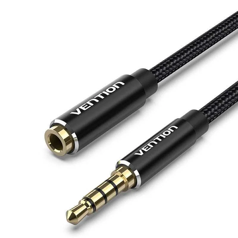 Trrs 3.5mm Male To 3.5mm Female Audio Extender 3m Vention Bhcbi Black