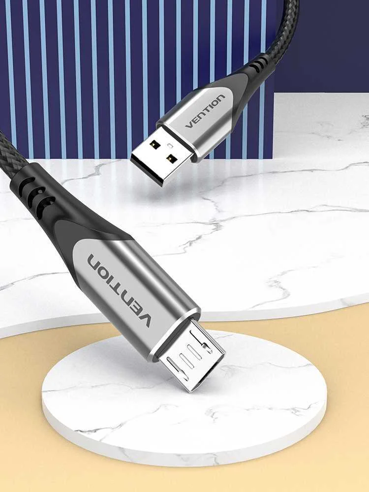 Usb 2.0 a To Micro-B 3a Cable 0.5m Vention Coahd Gray