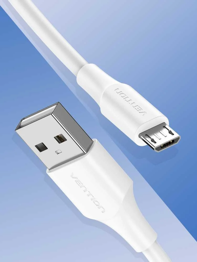 Usb 2.0 Male To Micro-B Male 2a 1.5m Vention Ctiwg (White)