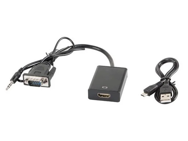 Cabo Adaptador Vga P/ Hdmi 0.2m Preto