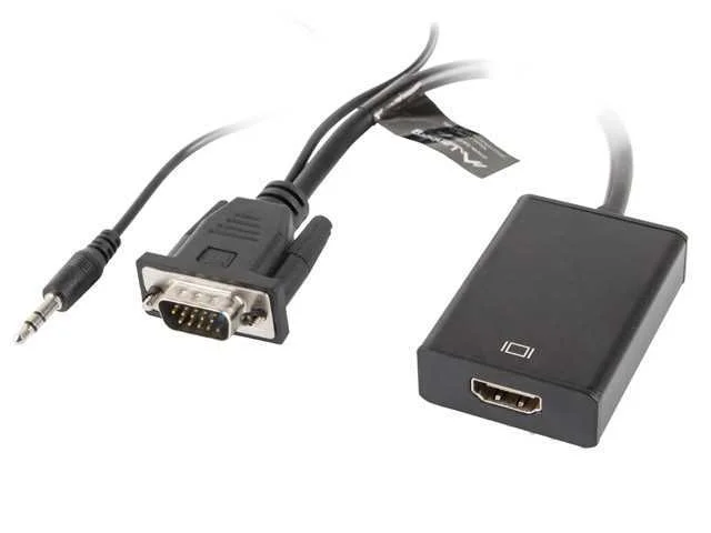 Cabo Adaptador Vga P/ Hdmi 0.2m Preto