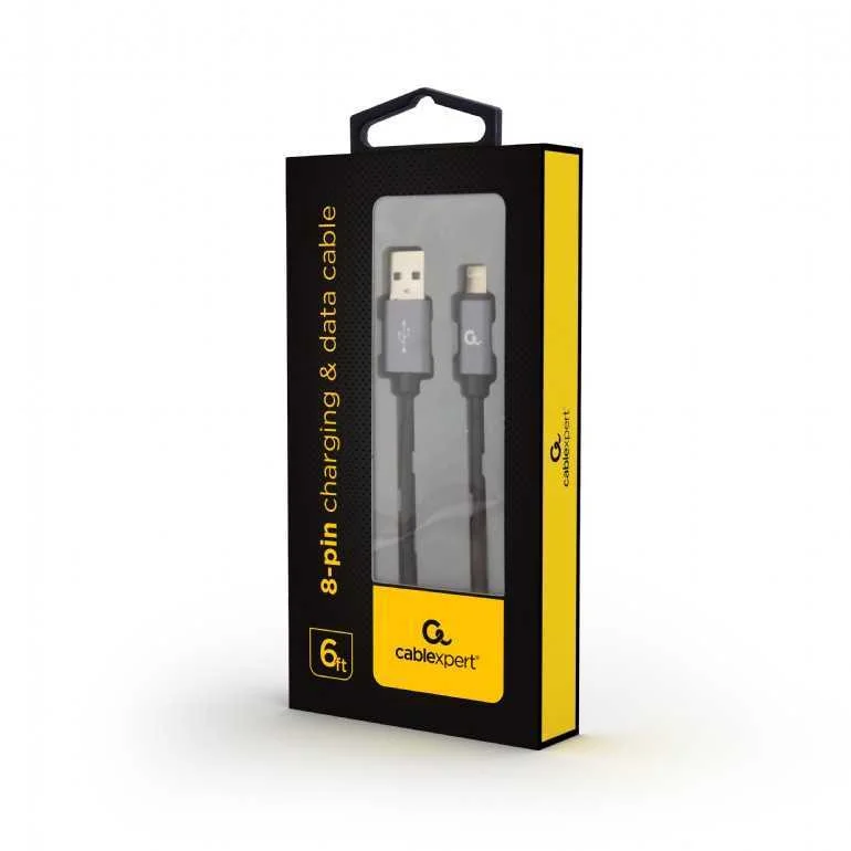 Cabo Gembird Ccb-Musb2b-Amlm-6 Usb-A P/ Lightning Braided 1.8m Cinza