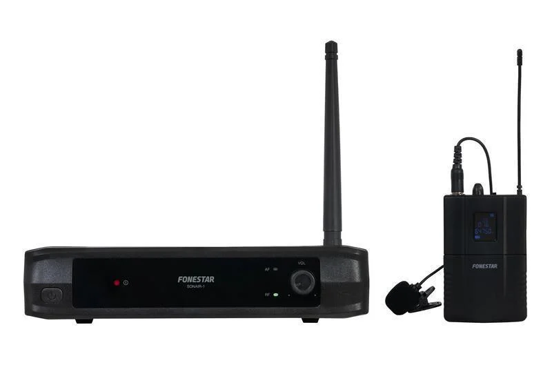 Microfone sem fios UHF, frequência fixa lapela