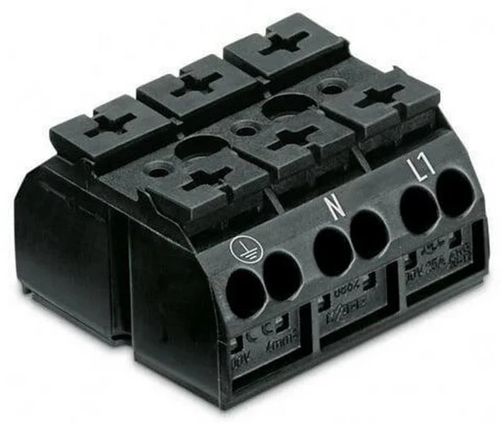 Bloco terminal, faixas: 3, 0,5&divide;4mm2, empurrado,ap.