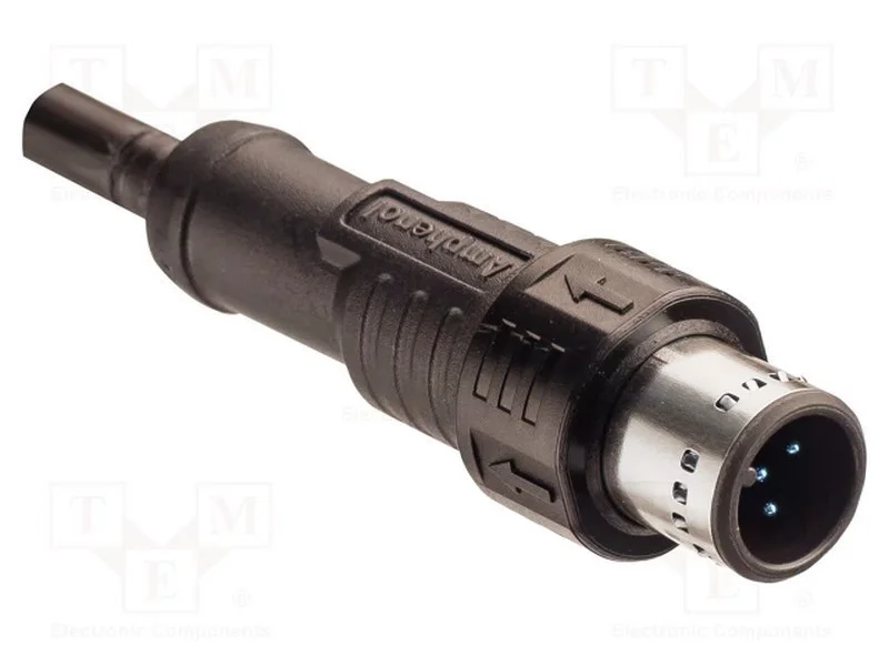 Ficha, M12, Pin: 4, Macho, Código D-Ethernet, Compr: 1m, Ip68, 250v