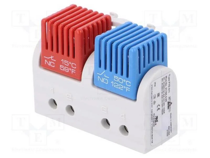 Sensor: Termostato, Nc + No, 5a, 250vac, Grampos de Torção, Ip20