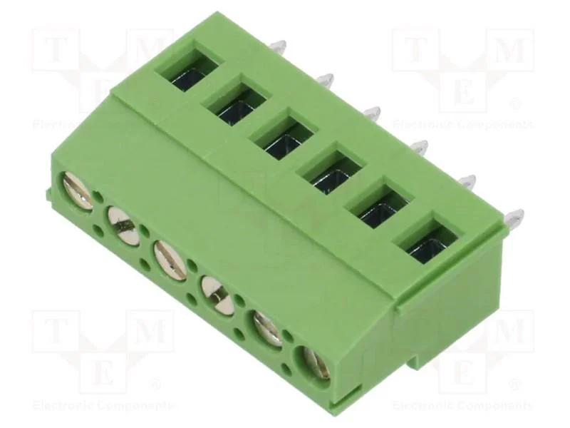 PCB bloco terminal, R. Contatos: 5mm, faixas: 6, .