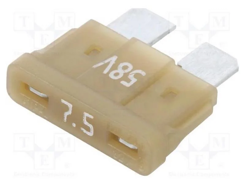 Fusível: baixa tensão, 7,5A, 58VDC, automotivo, 1.