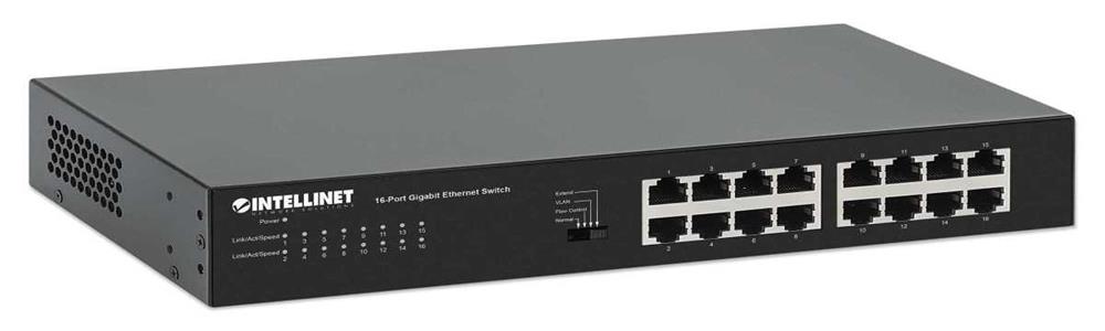 Intellinet 16-Port Gigabit Ethernet Switch 16 X 10/100/1000 Mbps Rj45 Ports  Green Ethernet / Ieee 8