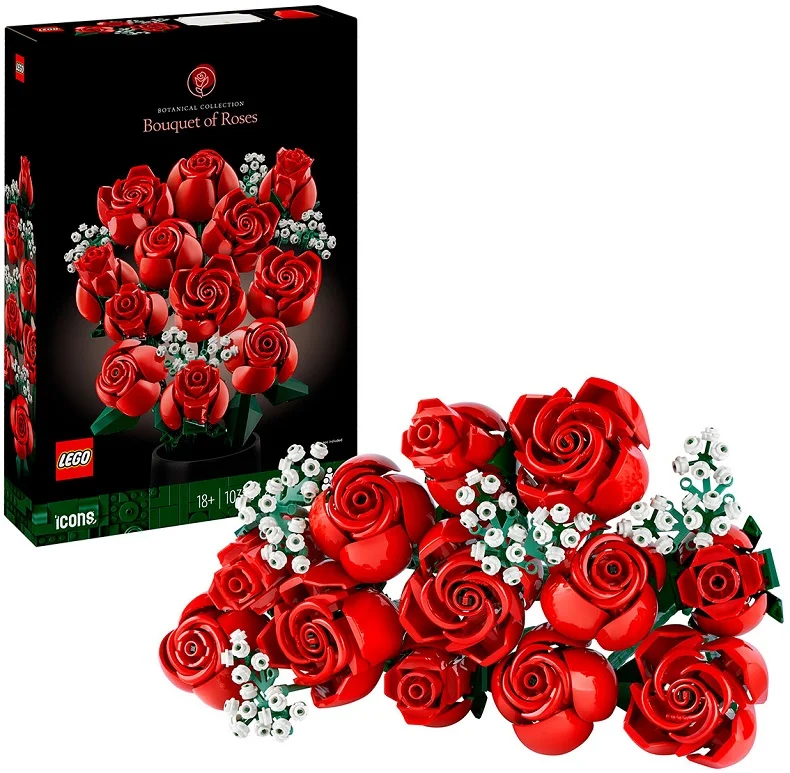 Lego Icons: Buquê de Rosas | Idades 18+ | 822 Peças | Item 10328