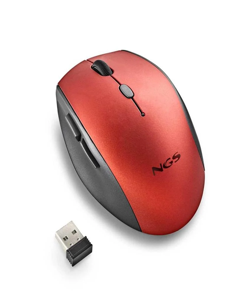 Ratón Inalámbrico Ngs Bee Red/ Hasta 1600 Dpi/ Ro.