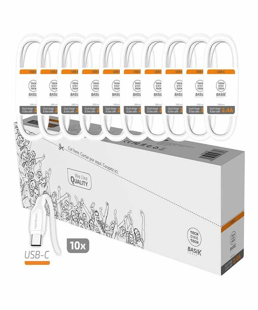 Cabo Usb-C para Usb Tech One Tech Basik 1 M (10 Unidades) 