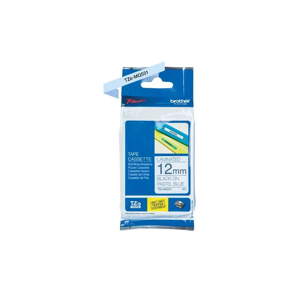 Fita de Impressora de Agulhas Original Brother Tzemq531 Preto Cinzento Azul Pastel 