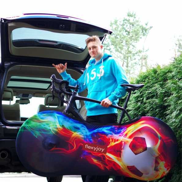 Flexyjoy Flexible Universal Bicycle Cover With Storage Case  Football  Fjb720