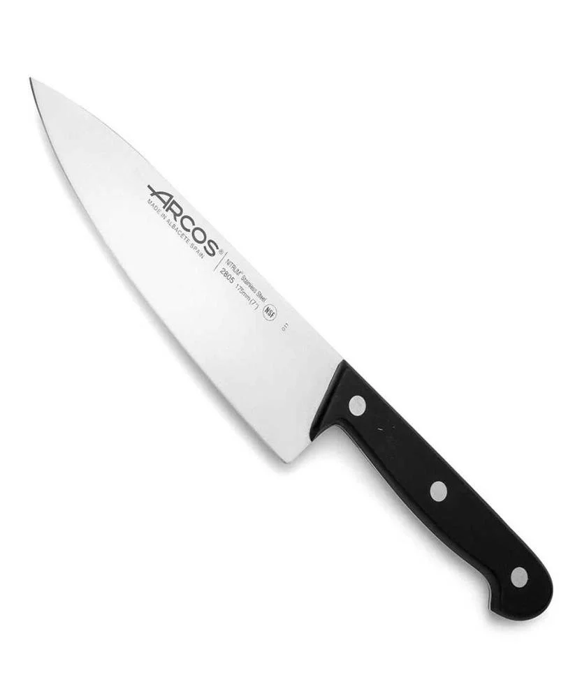Faca de Cozinha Arcos Universal 17,5 Cm Preto Aço Inoxidável Polioximetileno 