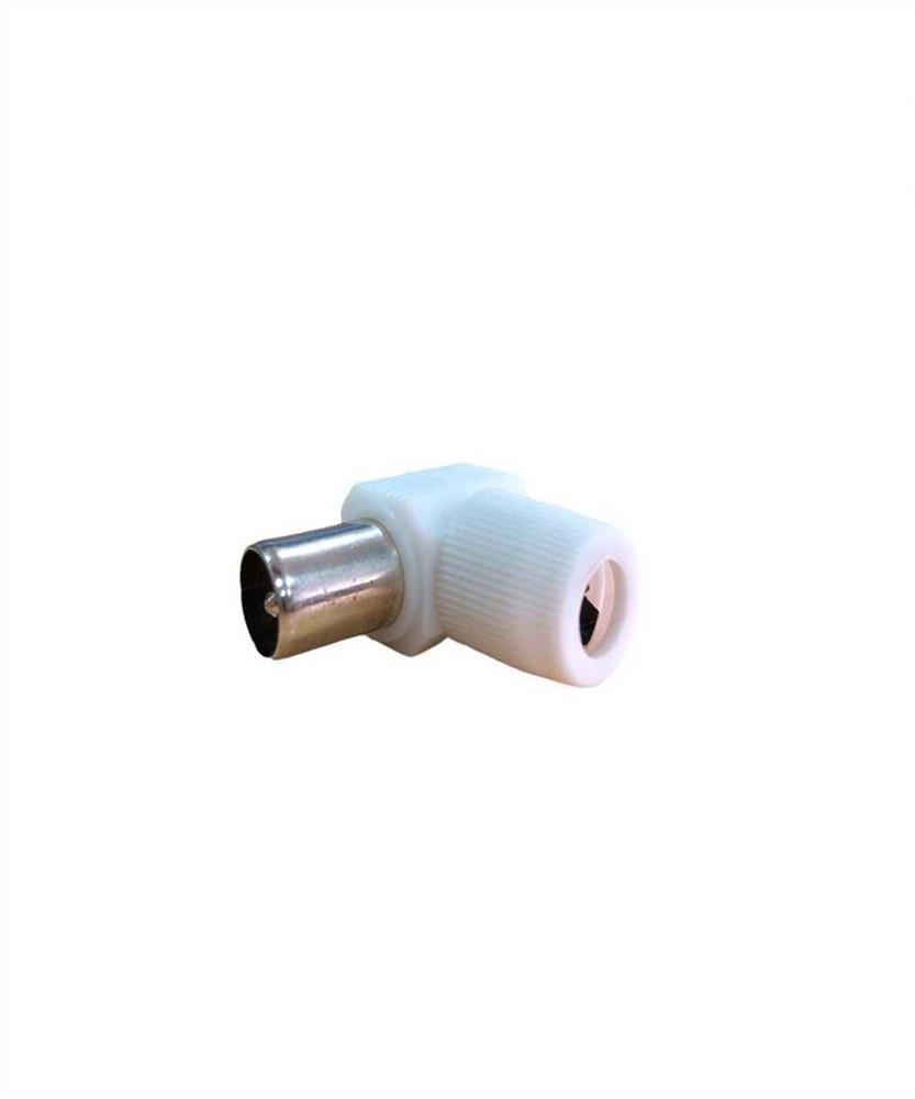 Ficha macho blindada curva branca - 25un