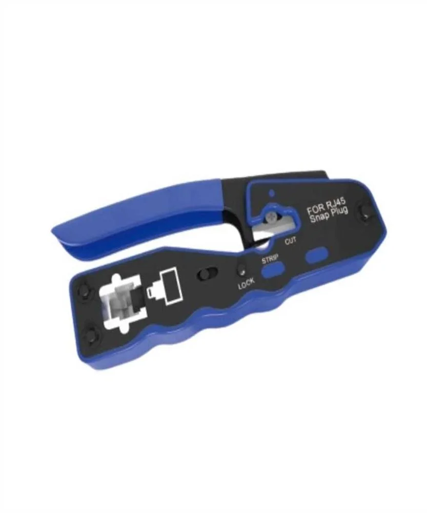 Alicate compressão passante p/ RJ45 / RJ11 / RJ12.