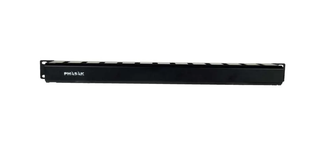 Painel Frontal Guia Cabos 19" 1u com Escova Phasak Preto