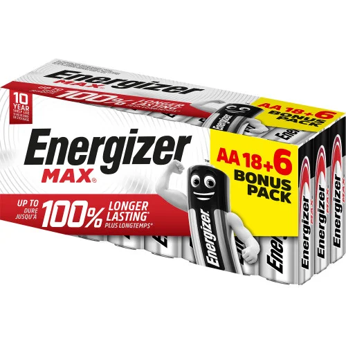 Conjunto 18+6 Pilhas AA Energizer