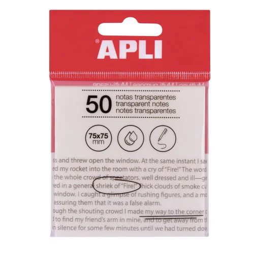 Bilster 50 Notas Adhesivas Transparentes 75x75 Ap.
