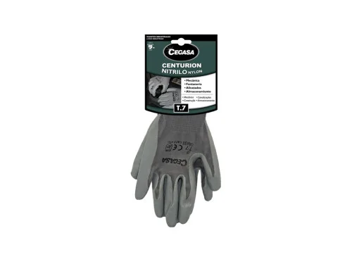 Luvas de Trabalho Centurion Nitrilo/Nylon Cinza S