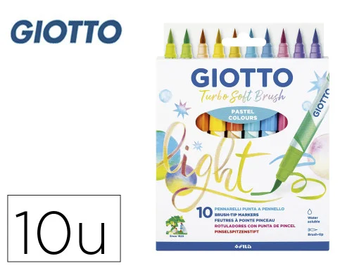 Estuche 10 Uds Turbo Soft Brush Pastel Giotto F42.