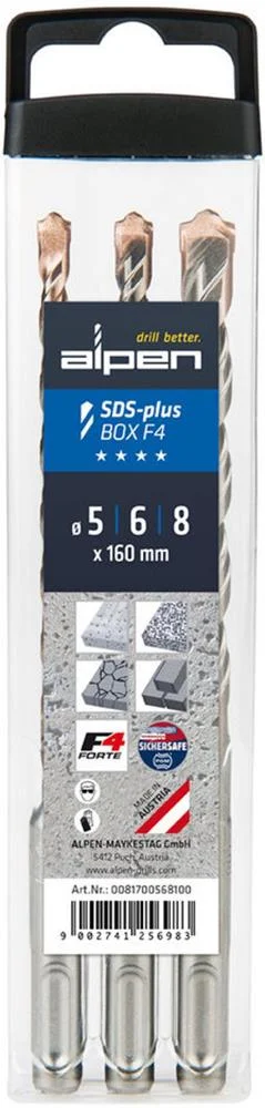 Alpen Sds+ F4 Box 3 Pcs. 5-6-8x1 60