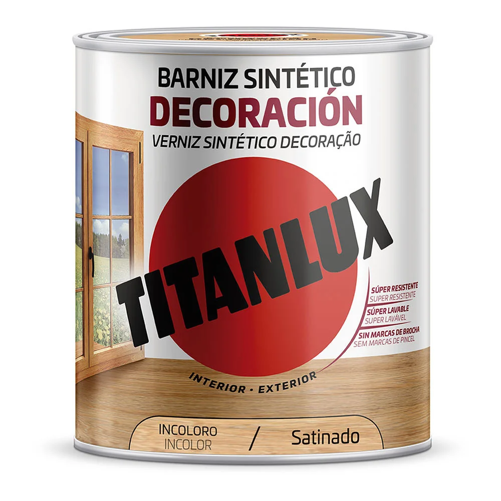 Verniz Sint&eacute;tico Decora&ccedil;&atilde;o Acetinado Incolor 4l Titanlux M11100004